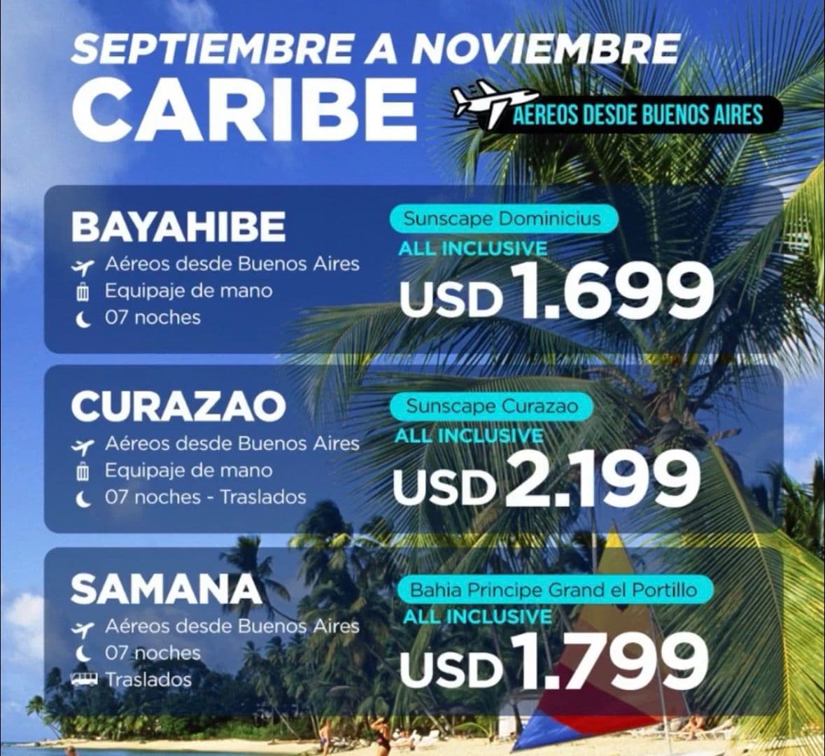 Caribe (Bayahibe, Samana, Curazao)